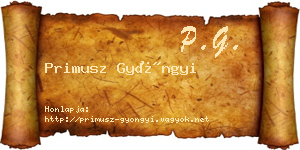 Primusz Gyöngyi névjegykártya